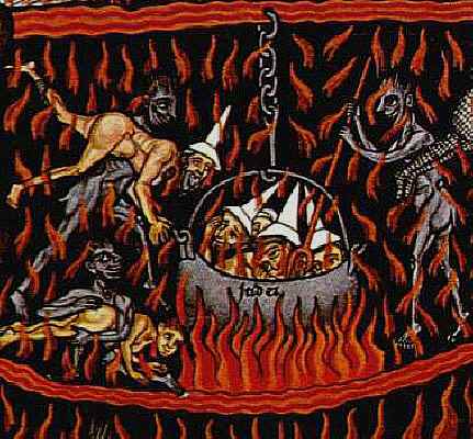 The punishment of Jews in Hell.